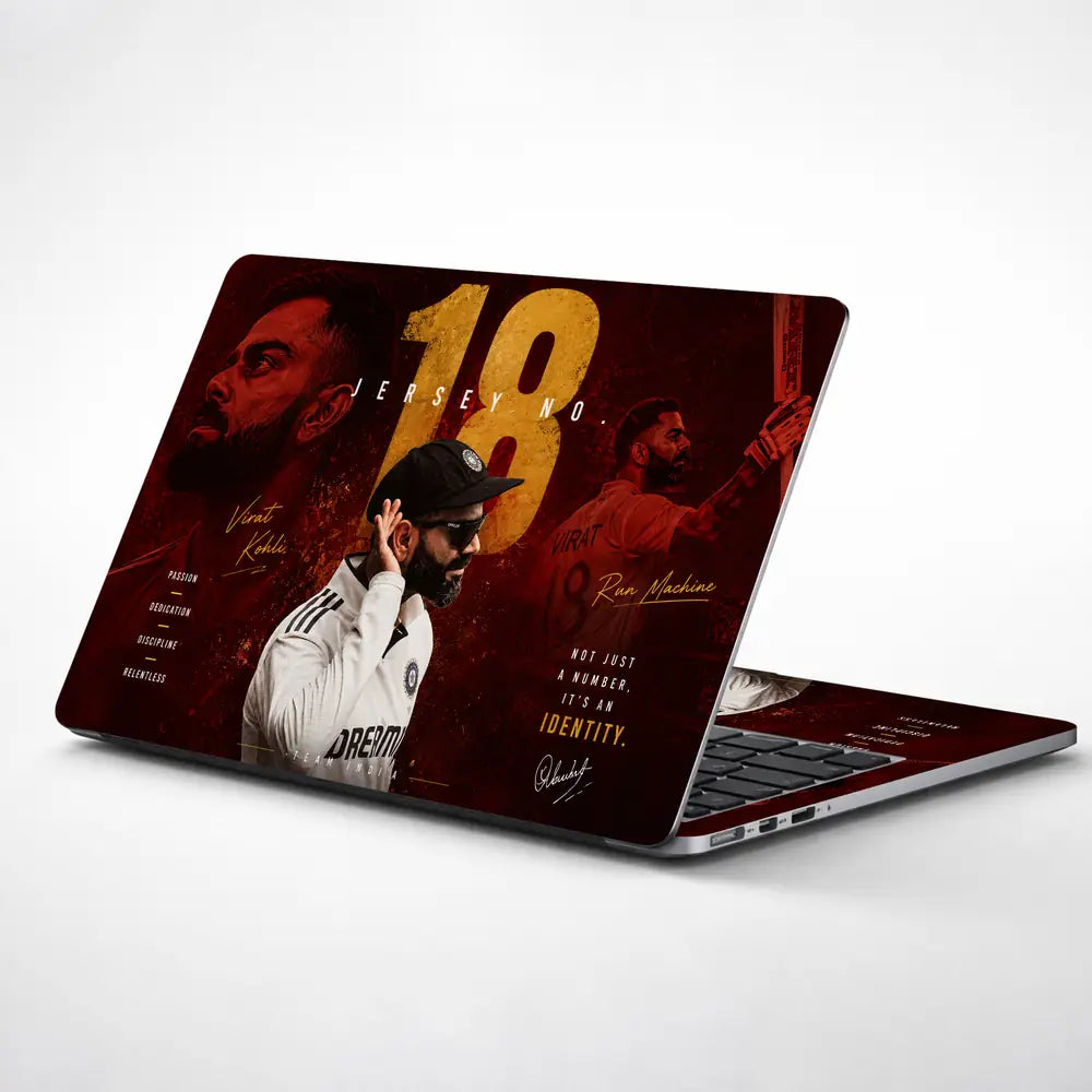 Sports Cricket Kohli Identity 18 Laptop Skin - View 1