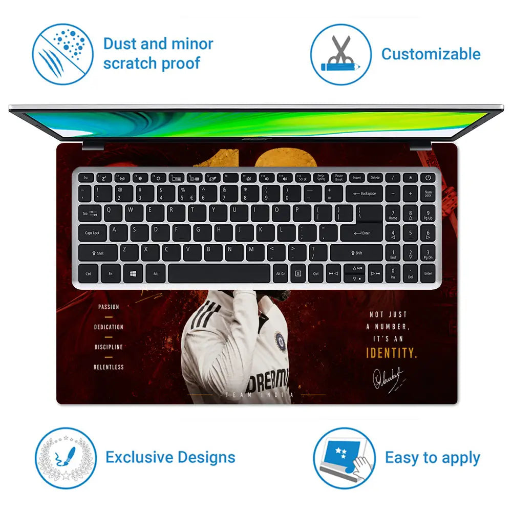 Sports Cricket Kohli Identity 18 Laptop Skin - View 5