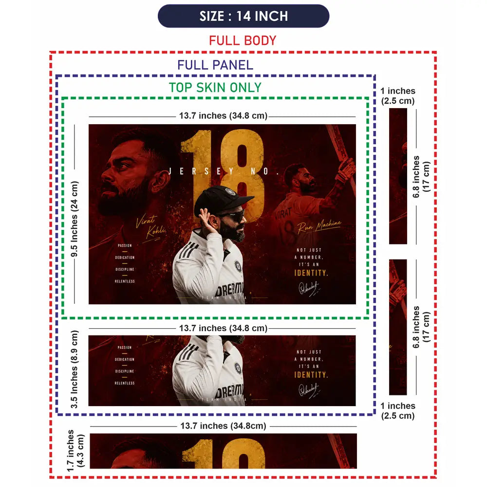 Sports Cricket Kohli Identity 18 Laptop Skin - View 7