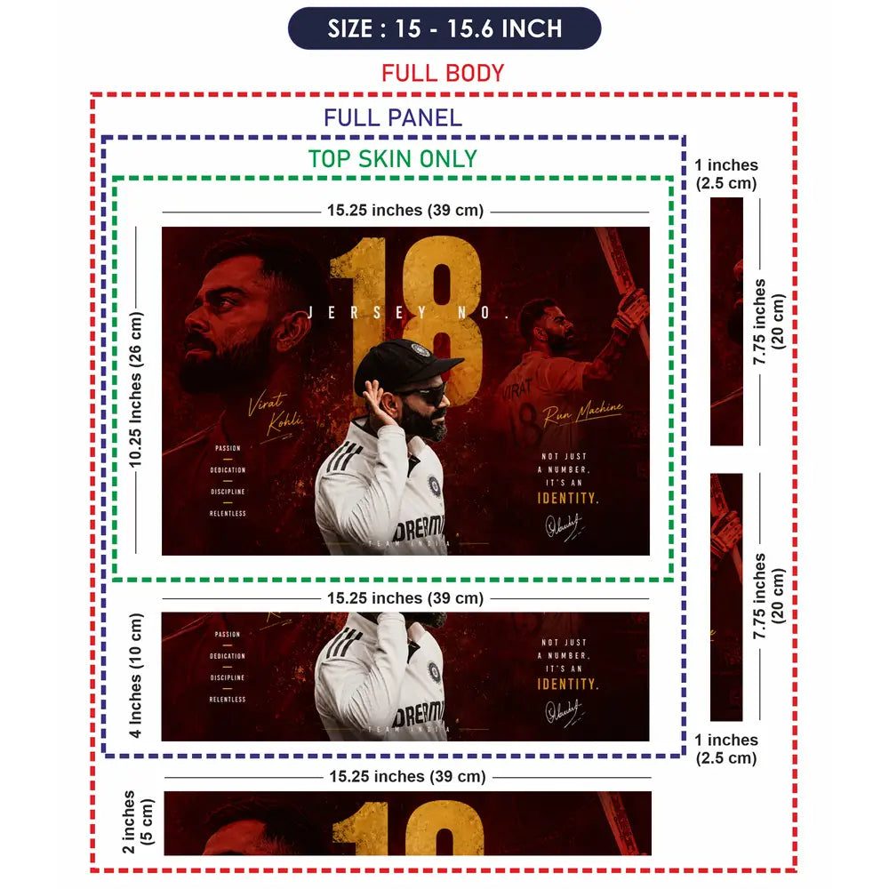 Sports Cricket Kohli Identity 18 Laptop Skin - View 8