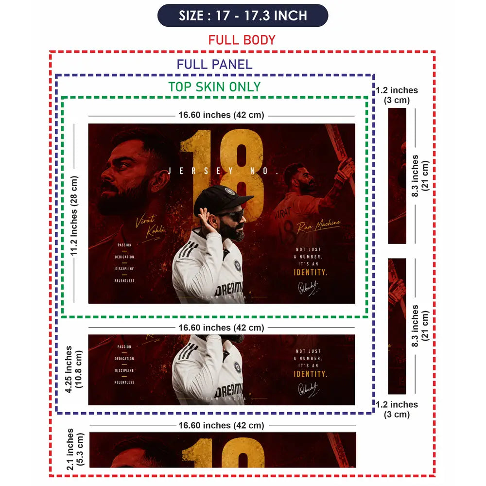 Sports Cricket Kohli Identity 18 Laptop Skin - View 9