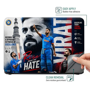 Sports Cricket Kohli Rise Above Hate Laptop Skin - View 4