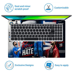 Sports Cricket Kohli Rise Above Hate Laptop Skin - View 5