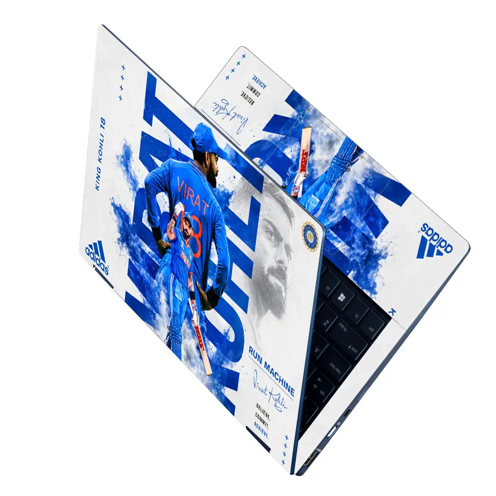 Sports Cricket Kohli Run Machine Back Laptop Skin - View 2