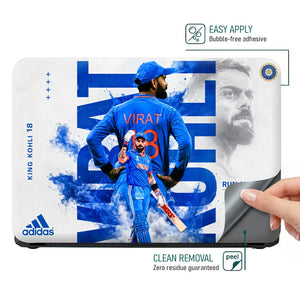 Sports Cricket Kohli Run Machine Back Laptop Skin - View 4