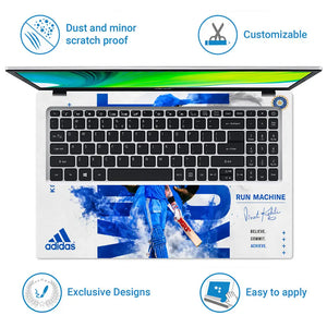 Sports Cricket Kohli Run Machine Back Laptop Skin - View 5