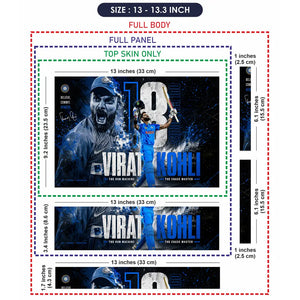Sports Cricket Kohli Run Machine Blue Laptop Skin - View 6