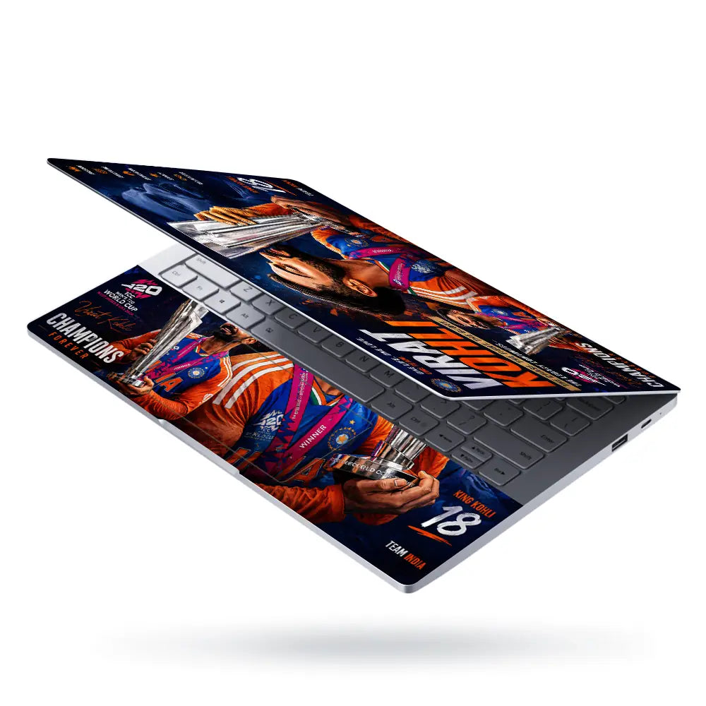 Sports Cricket Kohli T20 World Cup Laptop Skin - View 3