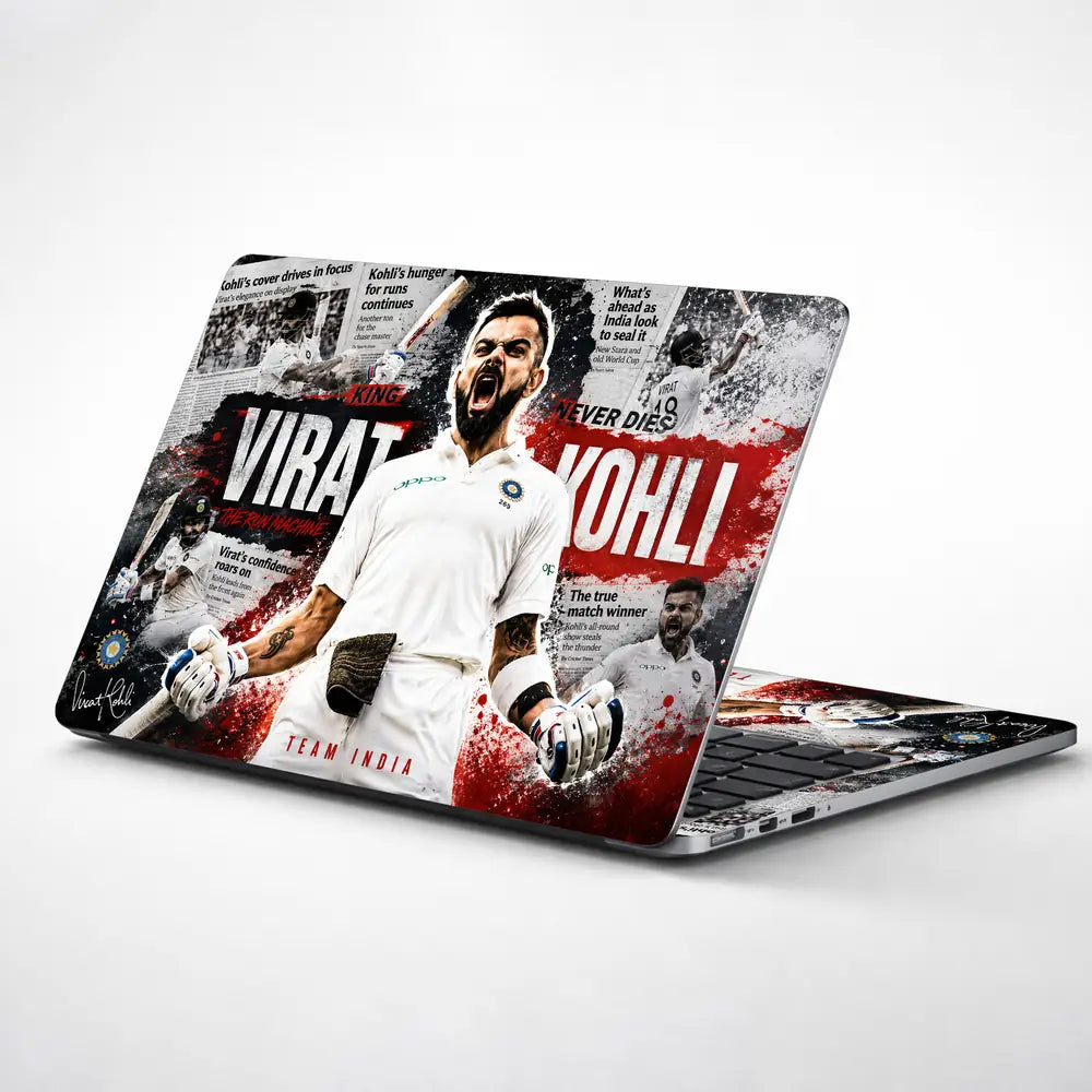 Sports Cricket Kohli Test Roar Laptop Skin - View 1