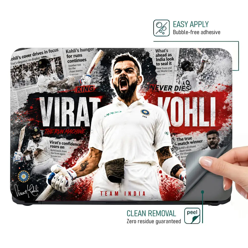 Sports Cricket Kohli Test Roar Laptop Skin - View 4