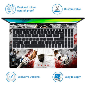 Sports Cricket Kohli Test Roar Laptop Skin - View 5