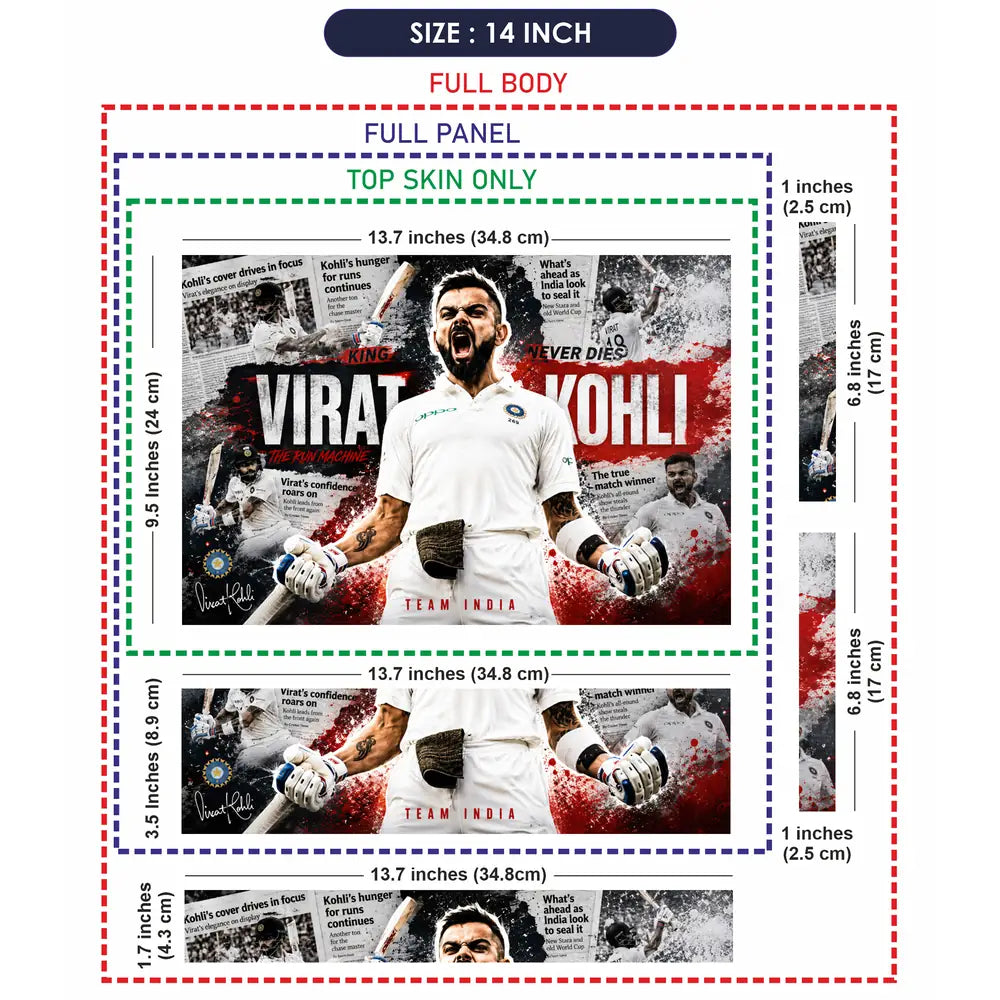 Sports Cricket Kohli Test Roar Laptop Skin - View 7