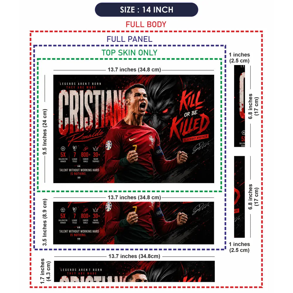 Sports Football Ronaldo Kill Or Be Killed Laptop Skin - View 7