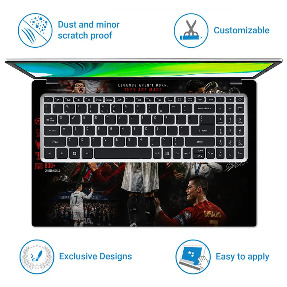 Sports Football Ronaldo Legacy Trophies Laptop Skin - View 5