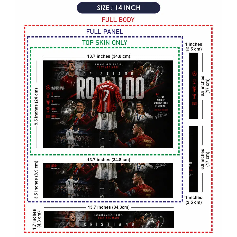 Sports Football Ronaldo Legacy Trophies Laptop Skin - View 7