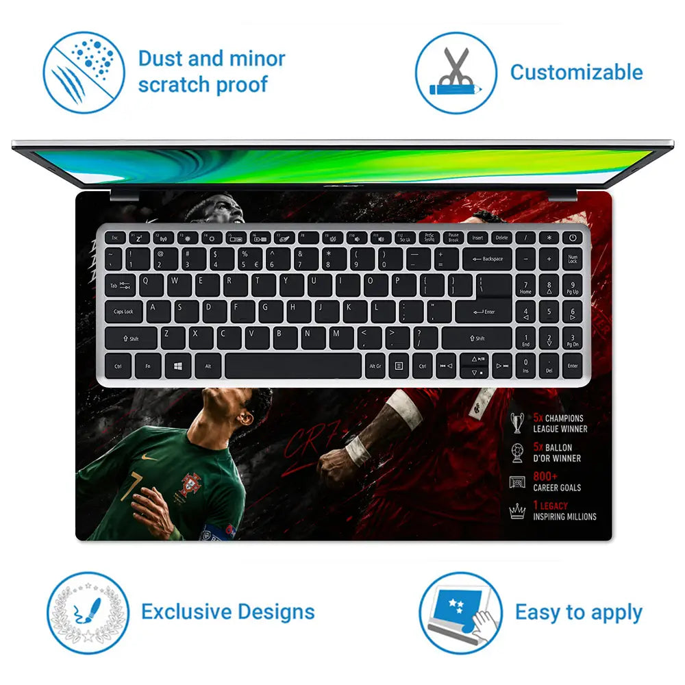 Sports Football Ronaldo Legend Leader Laptop Skin - View 5