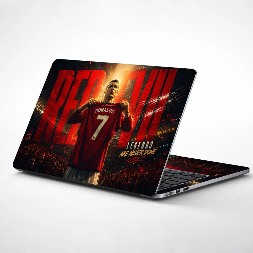 Sports Ronaldo Red Devil Jersey 7 Laptop Skin - View 1
