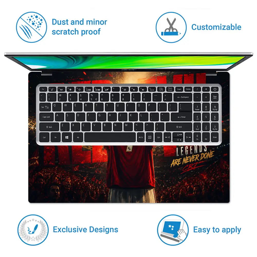 Sports Ronaldo Red Devil Jersey 7 Laptop Skin - View 5
