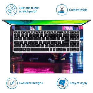 Sports Supercar in Night the City Laptop Skin - View 5