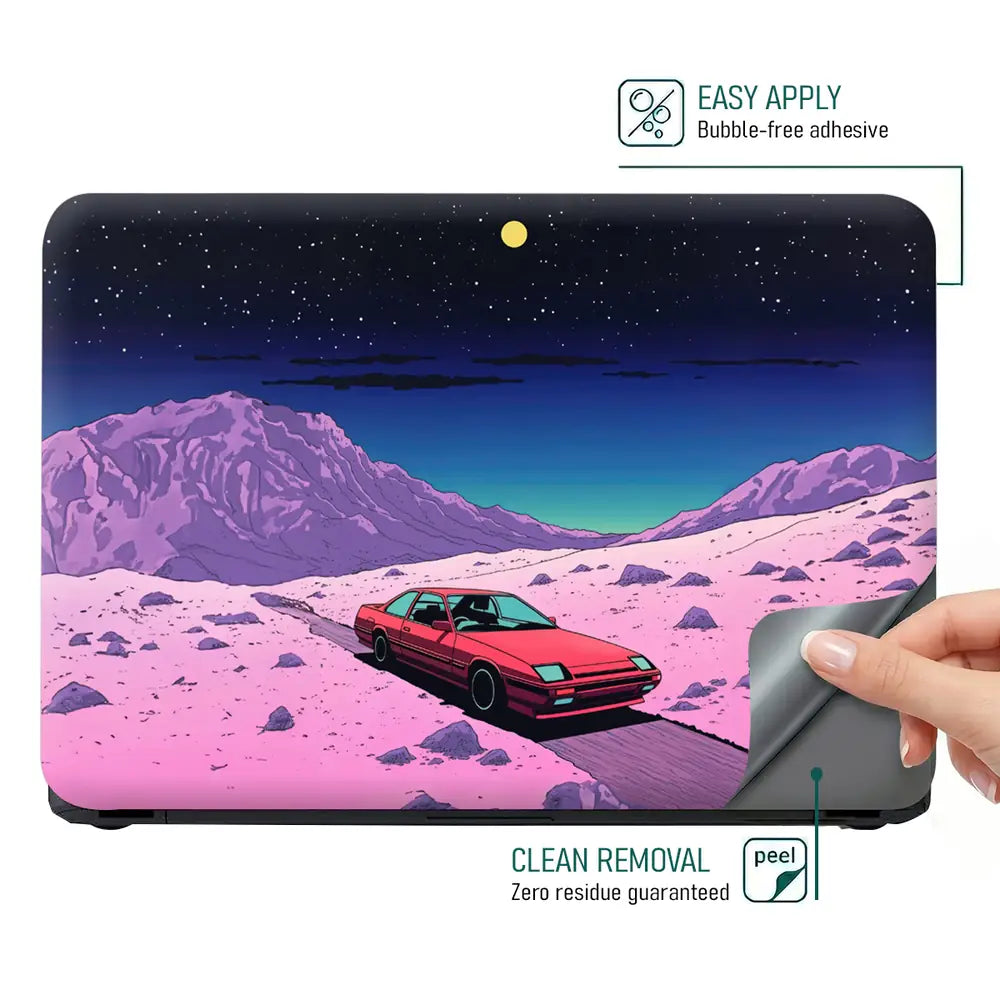 Starry Desert Adventure On Classic Car Laptop Skin - View 4