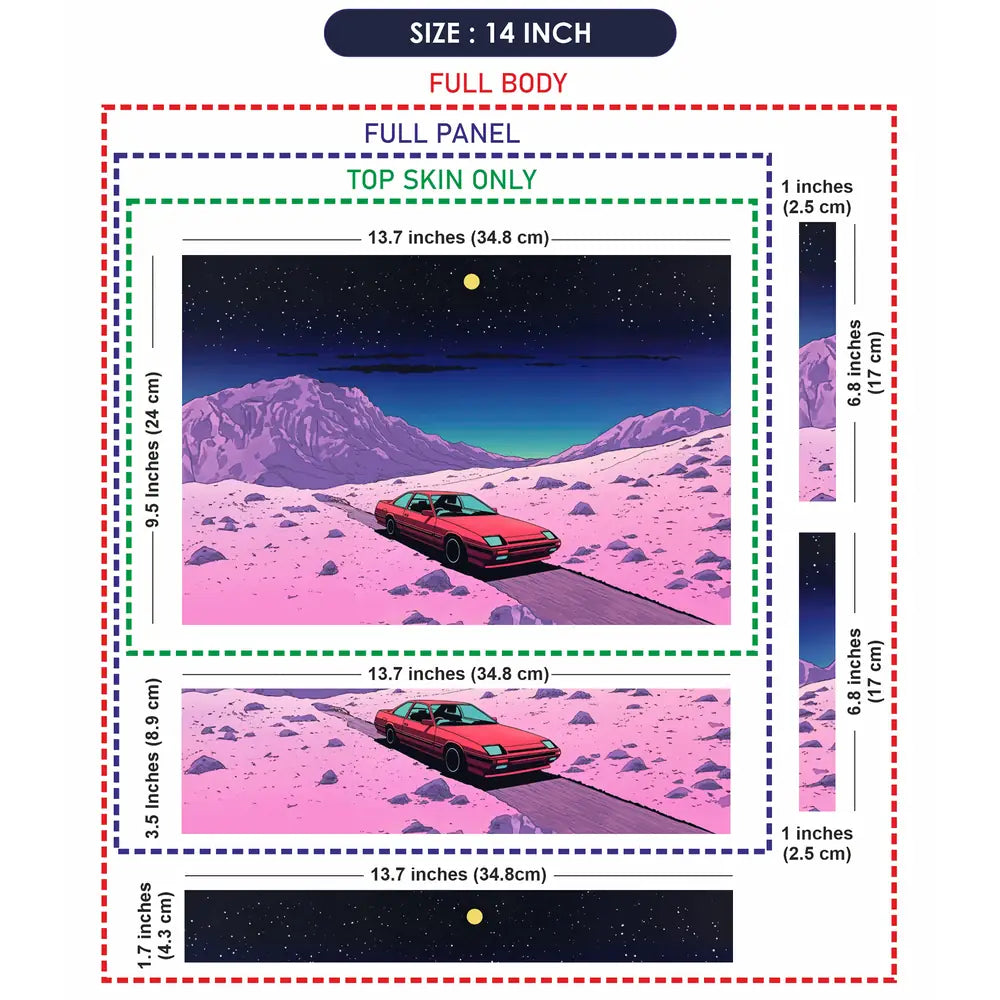 Starry Desert Adventure On Classic Car Laptop Skin - View 7