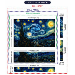 Starry Night Van Gogh Village Laptop Skin - View 6