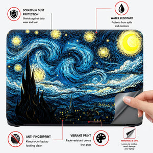 Starry Night Village Cypress Laptop Skin - View 4
