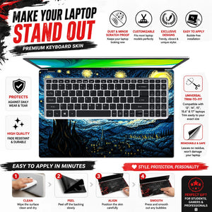 Starry Night Village Cypress Laptop Skin - View 5