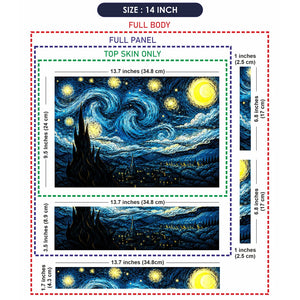 Starry Night Village Cypress Laptop Skin - View 7