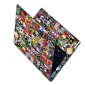 Sticker Bomb Pop Culture Collage Laptop Skin - View 2
