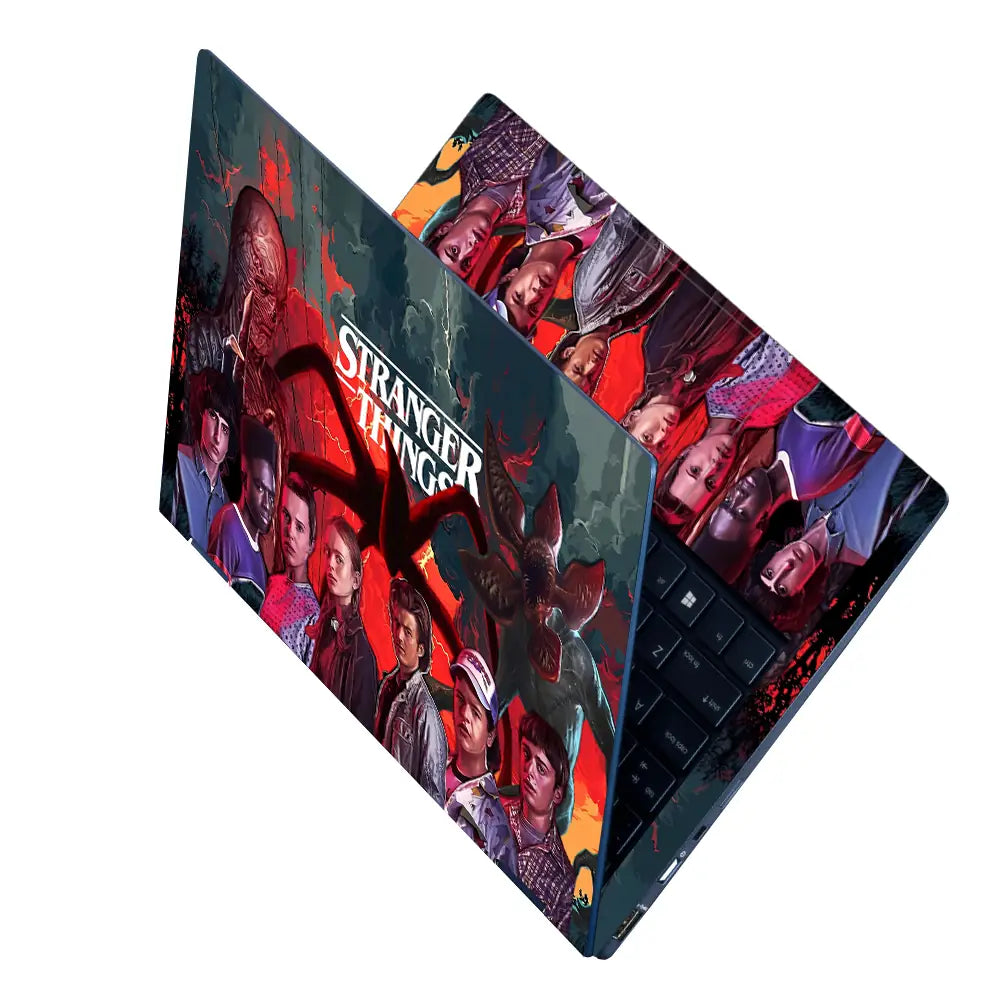 Stranger Things Dark Retro Poster Laptop Skin - View 2