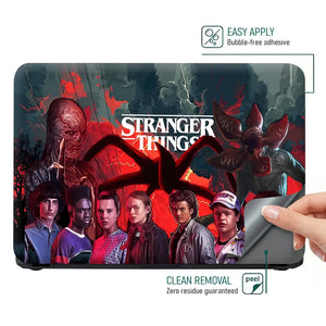 Stranger Things Dark Retro Poster Laptop Skin - View 4