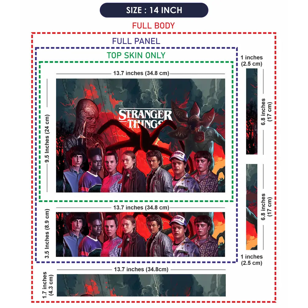 Stranger Things Dark Retro Poster Laptop Skin - View 7