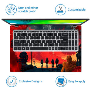Stranger Things Retro Adventure Scene Laptop Skin - View 5