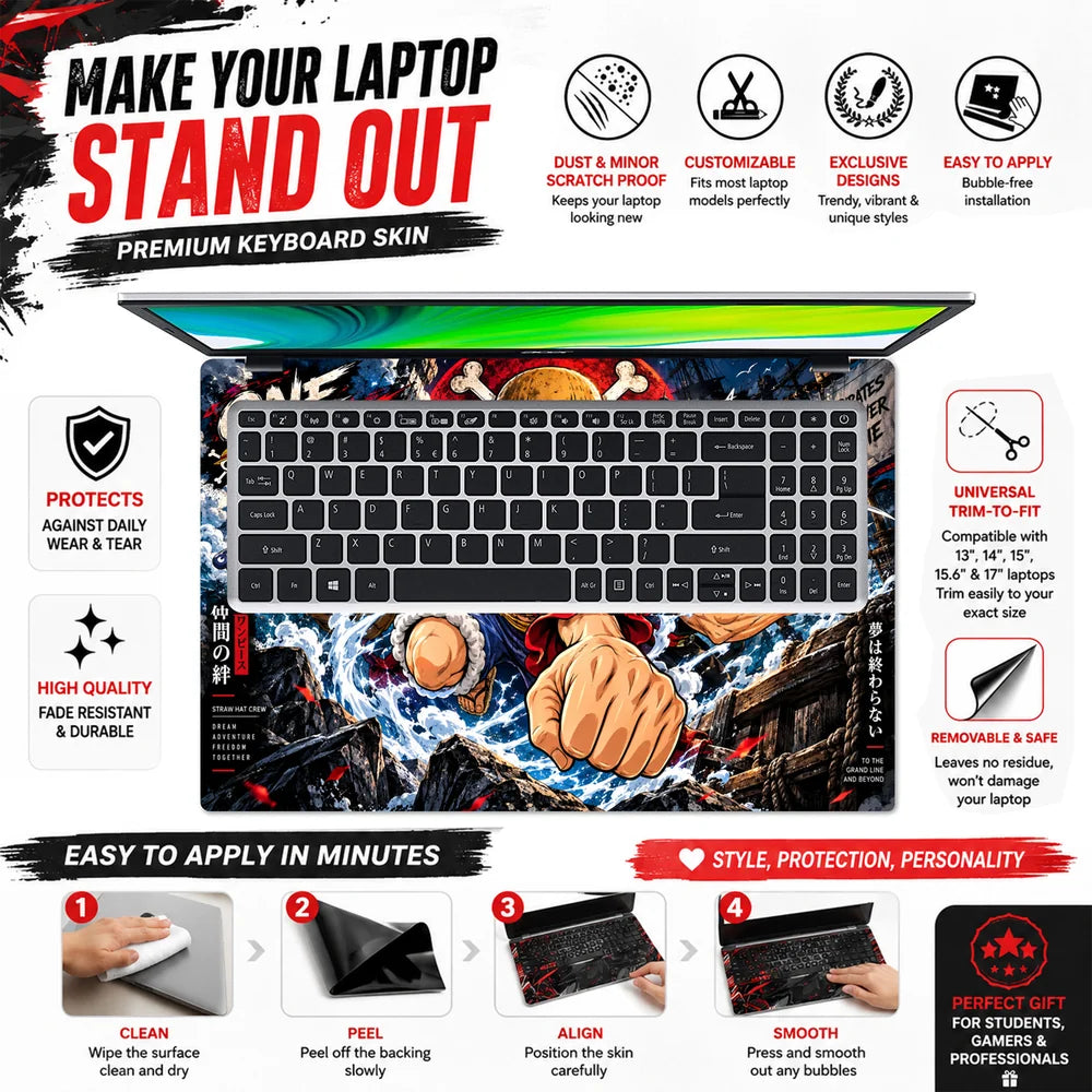 Straw Hat Crew Dreams Beyond the Grand Line Laptop Skin - View 5