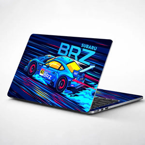 Subaru BRZ Blue Racing Laptop Skin - View 1