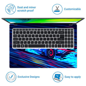 Subaru BRZ Blue Racing Laptop Skin - View 5