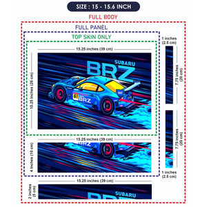 Subaru BRZ Blue Racing Laptop Skin - View 8
