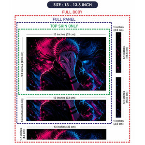 Sukuna Pink Blue Splash Laptop Skin - View 6