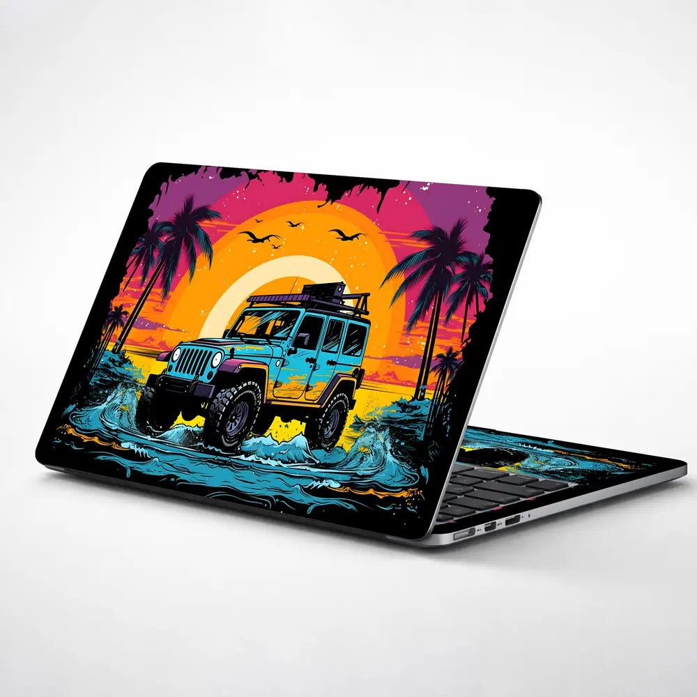Sunset Adventure Jeep Laptop Skin - View 1
