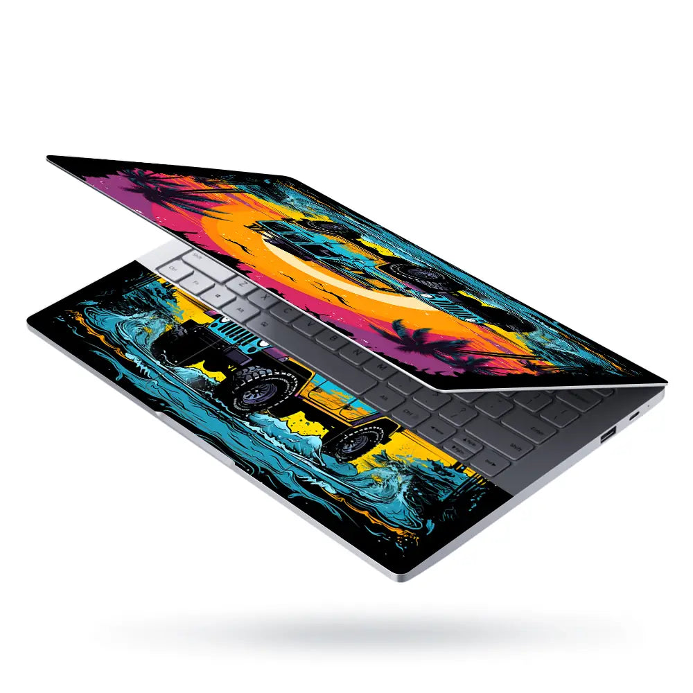 Sunset Adventure Jeep Laptop Skin - View 3