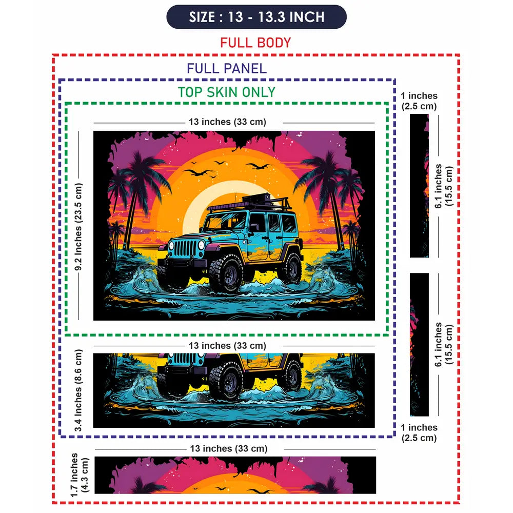 Sunset Adventure Jeep Laptop Skin - View 6