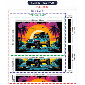 Sunset Adventure Jeep Laptop Skin - View 6