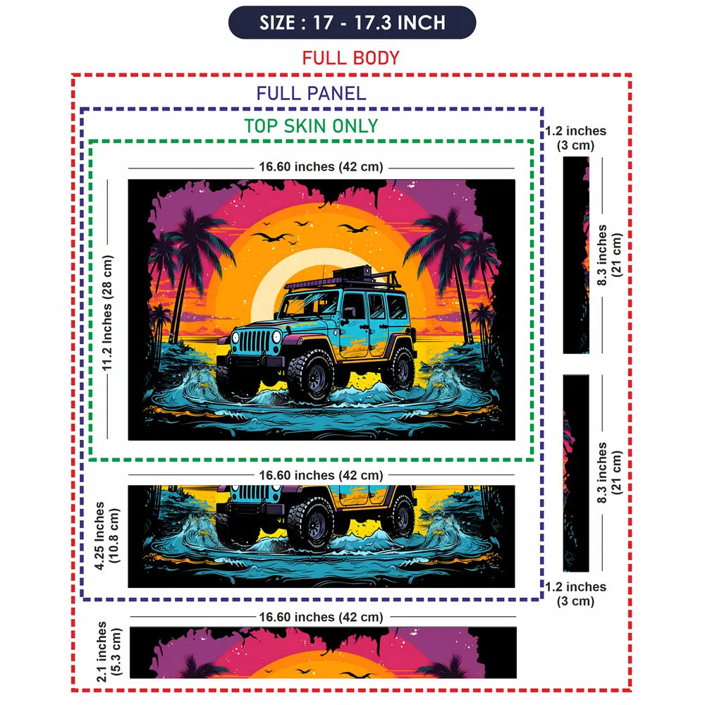 Sunset Adventure Jeep Laptop Skin - View 9