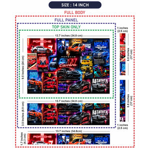 Supercar Neon Poster Collage Laptop Skin - View 7