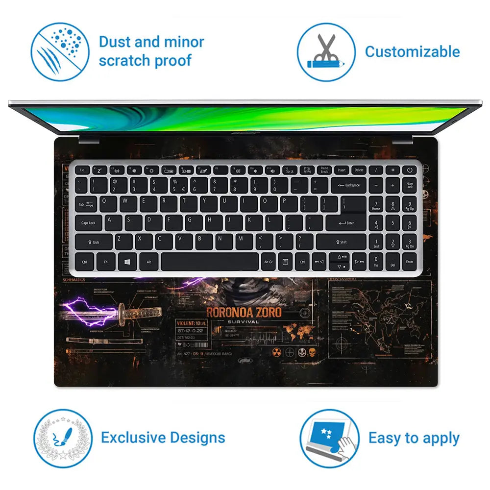 Survival Theme With Roronoa Zoro Laptop Skin - View 5
