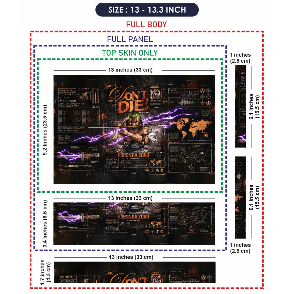 Survival Theme With Roronoa Zoro Laptop Skin - View 6