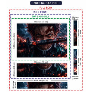 Tanjiro Bloody Sword Rain Laptop Skin - View 6