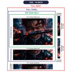 Tanjiro Bloody Sword Rain Laptop Skin - View 7