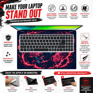 Tanjiro Fire Ring Red Moon Laptop Skin - View 5